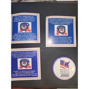 RNC (Republican) Pins 2000, 2001 and 2003 & 2000 RNC Convention Button Phila